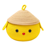 Maxbell Cotton Rope Storage Box Cute Dog Woven Box for Sundries Snack Towels Small