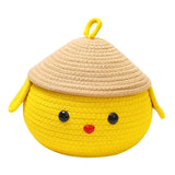 Maxbell Cotton Rope Storage Box Cute Dog Woven Box for Sundries Snack Towels Small
