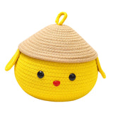 Maxbell Cotton Rope Storage Box Cute Dog Woven Box for Sundries Snack Towels Small
