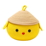 Maxbell Cotton Rope Storage Box Cute Dog Woven Box for Sundries Snack Towels Small