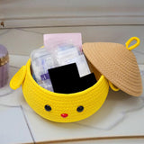 Maxbell Cotton Rope Storage Box Cute Dog Woven Box for Sundries Snack Towels Small