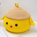 Maxbell Cotton Rope Storage Box Cute Dog Woven Box for Sundries Snack Towels Small