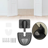 Maxbell Windproof Door Stopper Silent with Lock Function Door Stop for Bathroom Home black