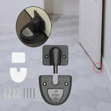 Maxbell Windproof Door Stopper Silent with Lock Function Door Stop for Bathroom Home black