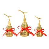 Maxbell Chinese Fu Character Brass Gourd HU Lu Figurine for Entryway Tabletop Sturdy 18cm