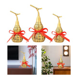 Maxbell Chinese Fu Character Brass Gourd HU Lu Figurine for Entryway Tabletop Sturdy 18cm