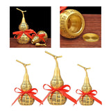 Maxbell Chinese Fu Character Brass Gourd HU Lu Figurine for Entryway Tabletop Sturdy 18cm