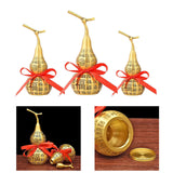 Maxbell Chinese Fu Character Brass Gourd HU Lu Figurine for Entryway Tabletop Sturdy 18cm