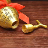 Maxbell Chinese Fu Character Brass Gourd HU Lu Figurine for Entryway Tabletop Sturdy 18cm