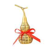 Maxbell Chinese Fu Character Brass Gourd HU Lu Figurine for Entryway Tabletop Sturdy 18cm