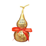 Maxbell Chinese Fu Character Brass Gourd HU Lu Figurine for Entryway Tabletop Sturdy 22cm