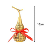 Maxbell Chinese Fu Character Brass Gourd HU Lu Figurine for Entryway Tabletop Sturdy 16cm