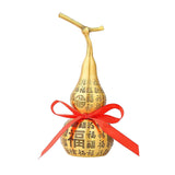 Maxbell Chinese Fu Character Brass Gourd HU Lu Figurine for Entryway Tabletop Sturdy 16cm