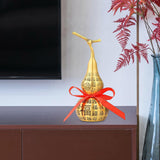 Maxbell Chinese Fu Character Brass Gourd HU Lu Figurine for Entryway Tabletop Sturdy 16cm