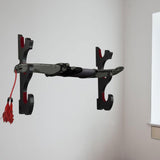 Maxbell Sword Display Stand Wall Mount Wooden for Wakizashi Sword Tanto Fishing Rods 3 Tier