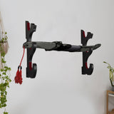 Maxbell Sword Display Stand Wall Mount Wooden for Wakizashi Sword Tanto Fishing Rods 3 Tier