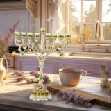 Maxbell Hanukkah Menorah Alloy 9 Branches Candle Holder for Party Desktop Tabernacle