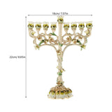 Maxbell Hanukkah Menorah Alloy 9 Branches Candle Holder for Party Desktop Tabernacle