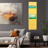 Maxbell Kindergarten Works Display Hanging Bag Wall Hanging for Library Pharmacy Use Yellow