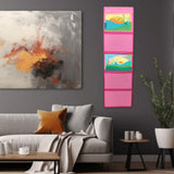 Maxbell Kindergarten Works Display Hanging Bag Wall Hanging for Library Pharmacy Use Pink