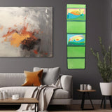 Maxbell Kindergarten Works Display Hanging Bag Wall Hanging for Library Pharmacy Use Green