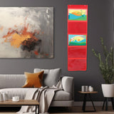 Maxbell Kindergarten Works Display Hanging Bag Wall Hanging for Library Pharmacy Use Red