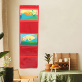 Maxbell Kindergarten Works Display Hanging Bag Wall Hanging for Library Pharmacy Use Red