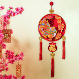 Maxbell Chinese New Year Hanging Decoration for Living Room Farmhouse Happy New Year Style A