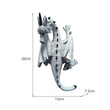 Maxbell Flying Dragon Statue Resin Dragon Sculpture for Landscape Dining Room Office White
