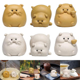 Maxbell Small Pig Figurines Art Modern Cute Animal Figurines for Cafe Home Bookshelf Yellow Type A