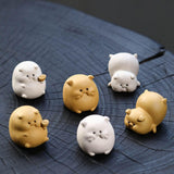 Maxbell Small Pig Figurines Art Modern Cute Animal Figurines for Cafe Home Bookshelf Yellow Type A