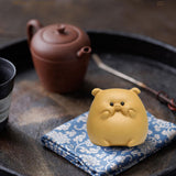 Maxbell Small Pig Figurines Art Modern Cute Animal Figurines for Cafe Home Bookshelf Yellow Type A