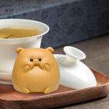 Maxbell Small Pig Figurines Art Modern Cute Animal Figurines for Cafe Home Bookshelf Yellow Type A