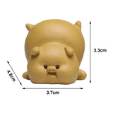 Maxbell Small Pig Figurines Art Modern Cute Animal Figurines for Cafe Home Bookshelf Yellow Type B