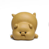 Maxbell Small Pig Figurines Art Modern Cute Animal Figurines for Cafe Home Bookshelf Yellow Type B