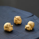 Maxbell Small Pig Figurines Art Modern Cute Animal Figurines for Cafe Home Bookshelf Yellow Type B