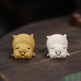 Maxbell Small Pig Figurines Art Modern Cute Animal Figurines for Cafe Home Bookshelf Yellow Type B