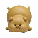 Maxbell Small Pig Figurines Art Modern Cute Animal Figurines for Cafe Home Bookshelf Yellow Type B