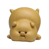 Maxbell Small Pig Figurines Art Modern Cute Animal Figurines for Cafe Home Bookshelf Yellow Type B