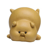Maxbell Small Pig Figurines Art Modern Cute Animal Figurines for Cafe Home Bookshelf Yellow Type B
