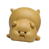 Maxbell Small Pig Figurines Art Modern Cute Animal Figurines for Cafe Home Bookshelf Yellow Type B