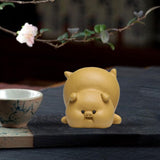 Maxbell Small Pig Figurines Art Modern Cute Animal Figurines for Cafe Home Bookshelf Yellow Type B