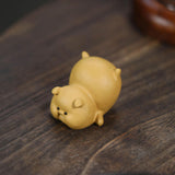 Maxbell Small Pig Figurines Art Modern Cute Animal Figurines for Cafe Home Bookshelf Yellow Type B