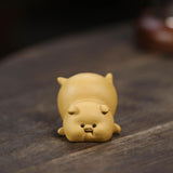 Maxbell Small Pig Figurines Art Modern Cute Animal Figurines for Cafe Home Bookshelf Yellow Type B