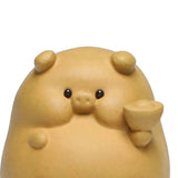Maxbell Small Pig Figurines Art Modern Cute Animal Figurines for Cafe Home Bookshelf Yellow Type C