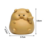 Maxbell Small Pig Figurines Art Modern Cute Animal Figurines for Cafe Home Bookshelf Yellow Type C