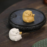 Maxbell Small Pig Figurines Art Modern Cute Animal Figurines for Cafe Home Bookshelf Yellow Type C