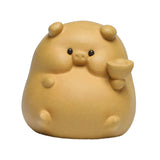 Maxbell Small Pig Figurines Art Modern Cute Animal Figurines for Cafe Home Bookshelf Yellow Type C