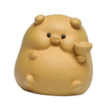 Maxbell Small Pig Figurines Art Modern Cute Animal Figurines for Cafe Home Bookshelf Yellow Type C