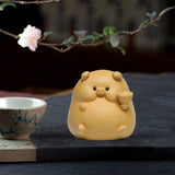 Maxbell Small Pig Figurines Art Modern Cute Animal Figurines for Cafe Home Bookshelf Yellow Type C